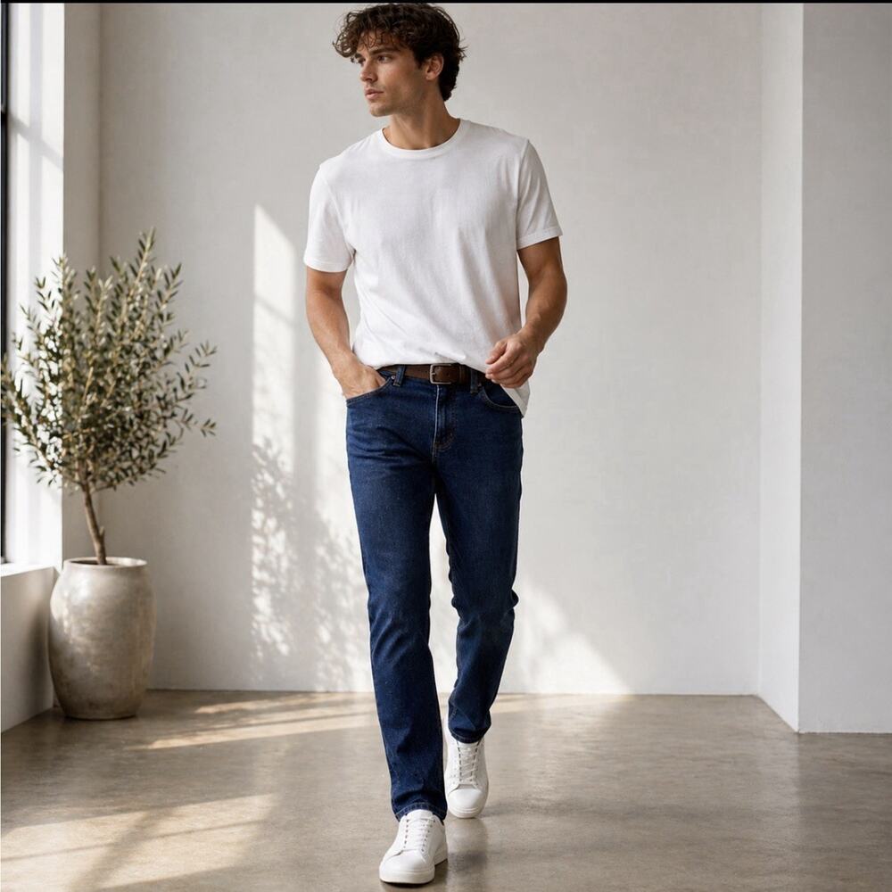 DU/ER L2X Slim Fit Jeans Mens 30x30 Blue Coolmax Stretch Performance Denim